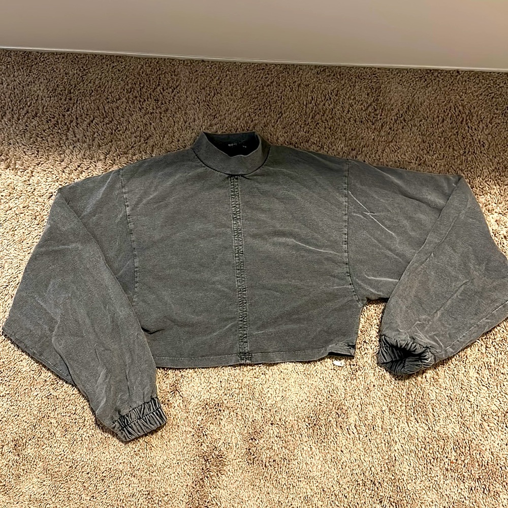Washed Grey Denim NastyGal Long Sleeve Turtleneck